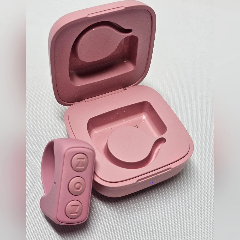 Pink Wireless Scrolling Ring with Charging Case